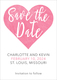 Pink Watercolor Heart Save The Date Announcements Image 5 of 6